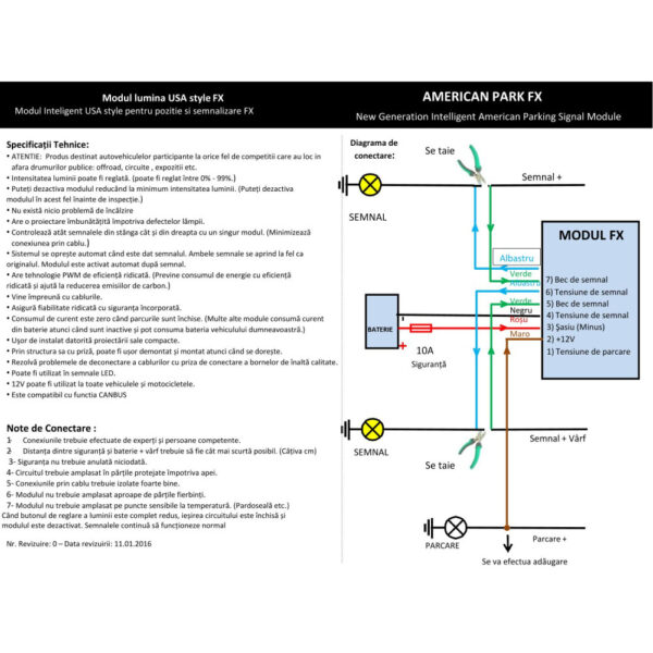 Modul pozitie si semnalizare Model "US STYLE", alimentare 12V - imagine 4