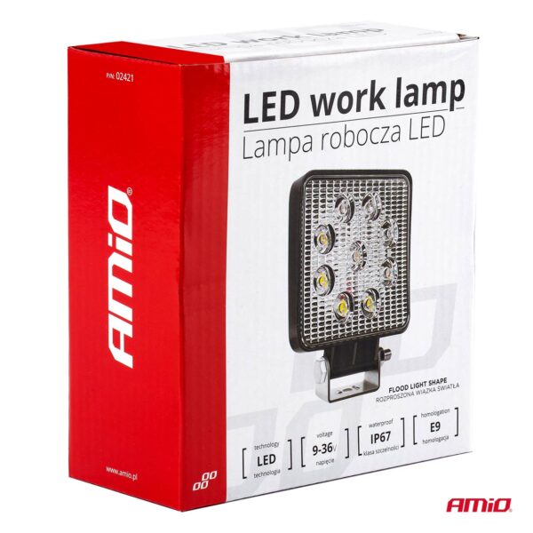 Proiector LED pentru Off-Road, ATV, SSV, culoare 6500K, LED FLOOD,, tensiune 9 - 36V, dimensiune, 110 x 110 mm - imagine 10