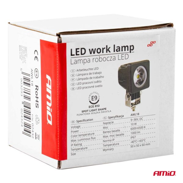 Proiector LED pentru Off-Road, ATV, SSV, culoare 6500K, 1000 lm, tensiune 9 - 36V, dimensiune 50 x 50 mm - imagine 10