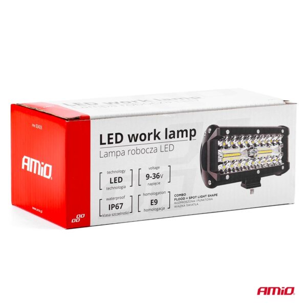 Proiector LED pentru Off-Road, ATV, SSV, cu doua fluxuri de lumina, culoare 6500K, 120W, tensiune 9 - 36V, dimensiuni 170 x 74 x 63 mm - imagine 11