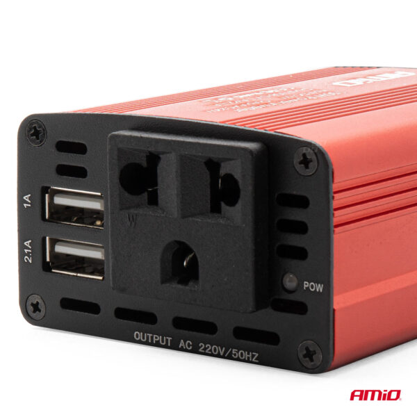Convertor de tensiune 12V -> 230V, 150W/300W, 2 x USB 5V - imagine 2