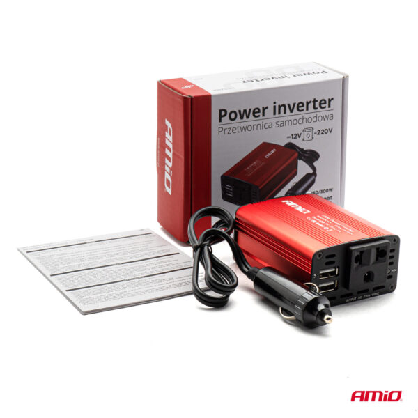 Convertor de tensiune 12V -> 230V, 150W/300W, 2 x USB 5V - imagine 5