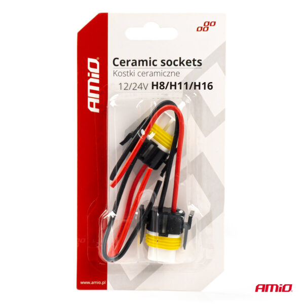 Set 2 mufe ceramice drepte, soclu H8, H11, H16, rezistente termic - imagine 3