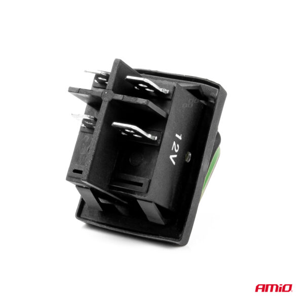 Intrerupator On/Off, 12/24V, dreptunghiular, waterproof, iluminat culoare Verde, destinatie auto, utilitare, Off-Road, ATV, SSV, QUAD - imagine 3