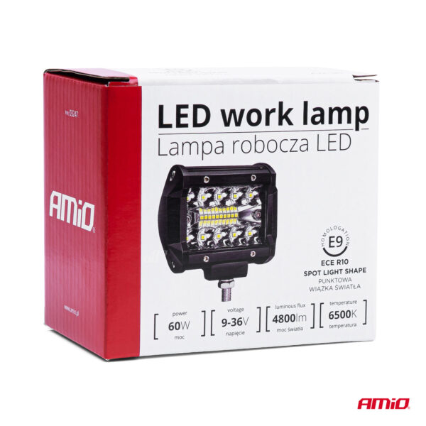 Proiector LED pentru Off-Road, ATV, SSV, putere 60W, culoare 6500K, tensiune 9-36V, dimensiuni 95 x 74 x 55 mm - imagine 4