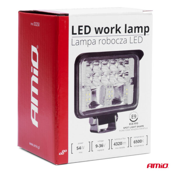 Proiector LED pentru Off-Road, ATV, SSV, putere 54W, culoare 6500K, tensiune 9-36V, dimensiuni 80 x 110 x 60 mm - imagine 4