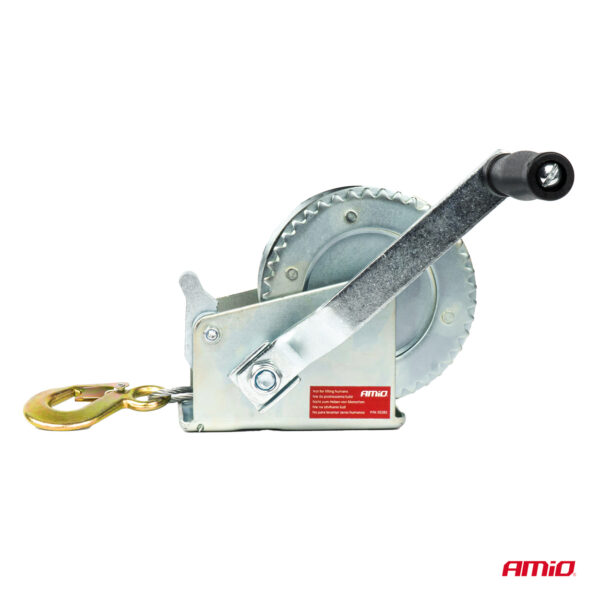 Troliu Manual cu manivela si blocaj, capacitate 450kg, cablu metalic lungime 5m, AVX-AM03282 - imagine 5