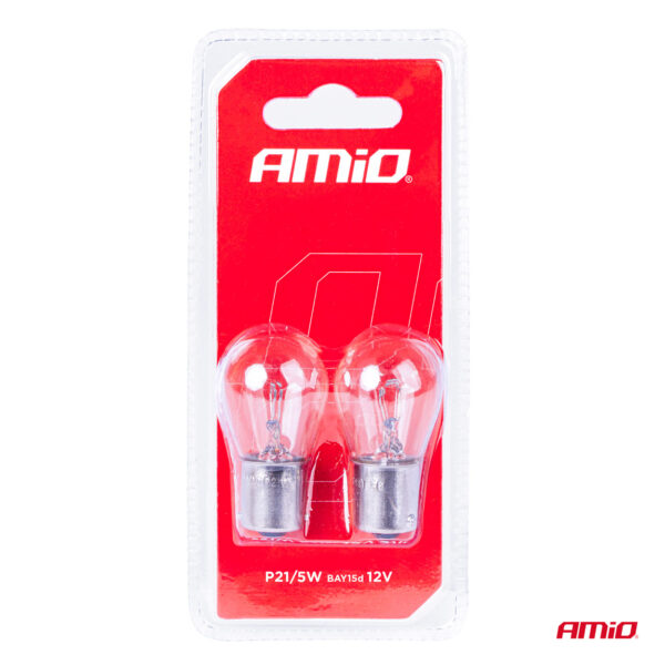Set 2 becuri cu halogen, soclu P21, 5W, BAY15D, alimentare 12V - imagine 4