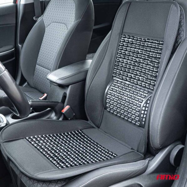 Husa scaun auto cu bile de masaj si suport lombar, dimensiuni 110 x 46 cm, culoare Neagra - imagine 2