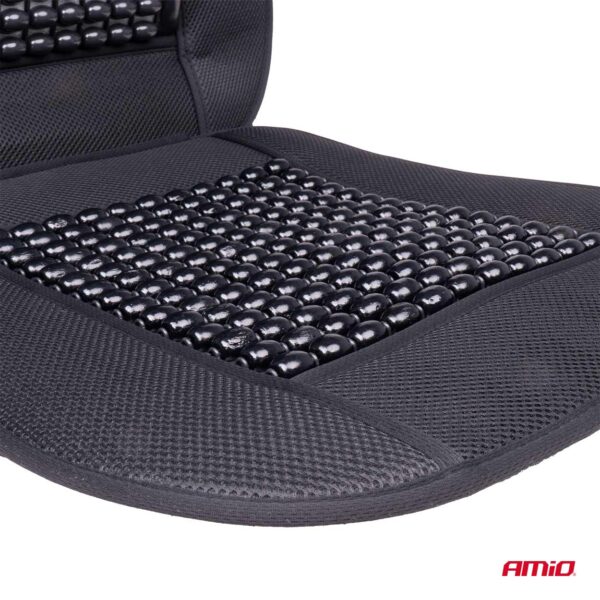 Husa scaun auto cu bile de masaj si suport lombar, dimensiuni 110 x 46 cm, culoare Neagra - imagine 7