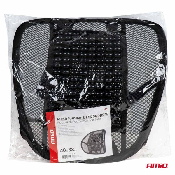 Pernita scaun cu suport lombar pentru corectare postura cu bile de masaj, dimensiune 40 x 38 cm, culoare Neagra - imagine 8