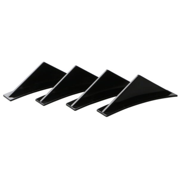 Set 4 aripioare TUNING curbate pentru bara - deflector spate, culoare negru lucios, montaj cu surub sau banda dublu adeziva - imagine 2