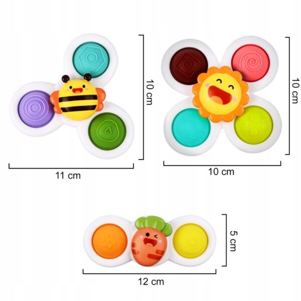 Set 3 jucarii interactive, model "POP UP SENSORY FIDGET SPINNER" pentru copii sau bebelusi - imagine 4
