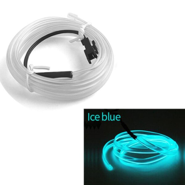 Fir Neon Auto "EL Wire" culoare Albastru Turcoaz, lungime 5M, alimentare 12V, droser inclus - imagine 4