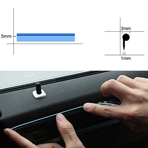 Fir Neon Auto "EL Wire" culoare Albastru, lungime 5M, alimentare 12V, droser inclus - imagine 2