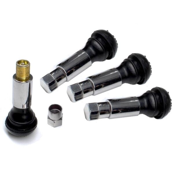 Set 4 Valve Metalice Cromate cu capac hexagonal - imagine 2