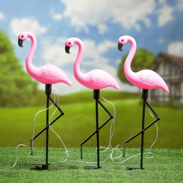 Set 3 x Lampa Solara estetica exterioara de gradina model "Flamingo" - imagine 3