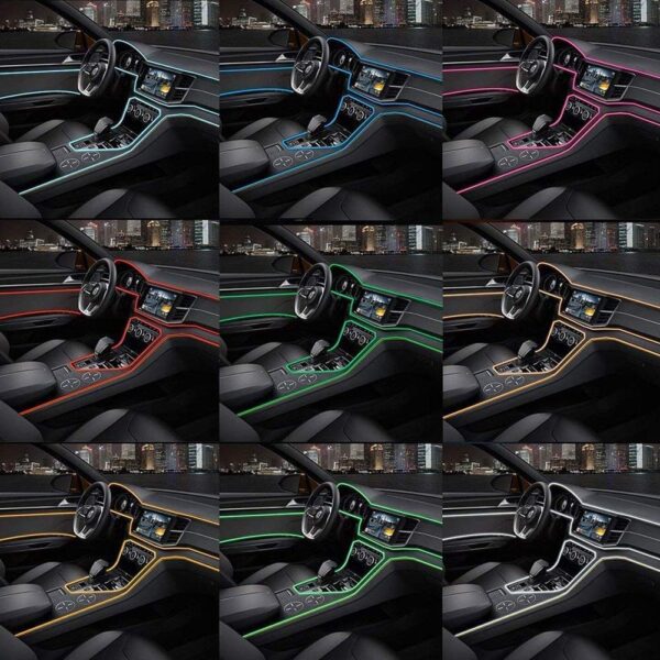 Fir Neon Auto "EL Wire" culoare Albastru, lungime 5M, alimentare 12V, droser inclus