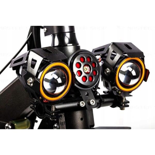 Proiector LED cu Lupa, Angel Eye ALB si Devil Eye RED, alimentare 12V, pentru Off-Road, ATV, SSV, UTV - imagine 9