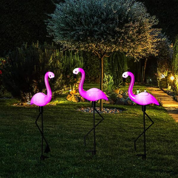 Set 3 x Lampa Solara estetica exterioara de gradina model "Flamingo" - imagine 4