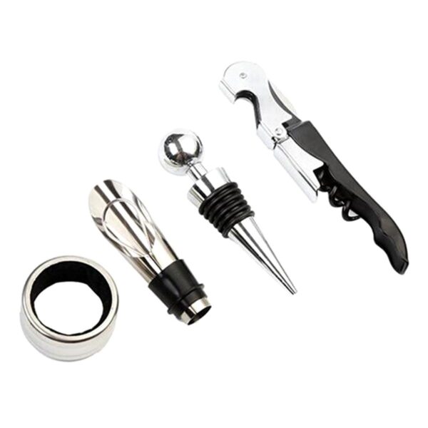 Set Cadou "Accesorii Vin, 4 piese" in cutie estetica, culoare Neagra - imagine 5