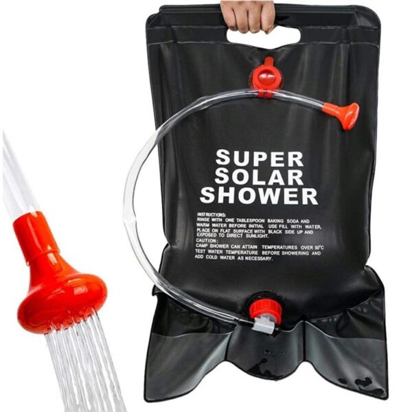 Dus solar suspendat pentru camping sau plaja, capacitate 20l, culoare Neagra - imagine 3