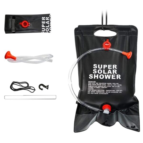 Dus solar suspendat pentru camping sau plaja, capacitate 20l, culoare Neagra - imagine 4