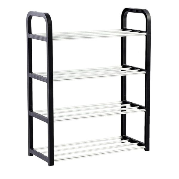 Raft Elegant pentru depozitare Pantofi sau Pantaloni, cu traverse metalice, 4 nivele, dimensiuni 58 x 42 x 18 cm - imagine 2
