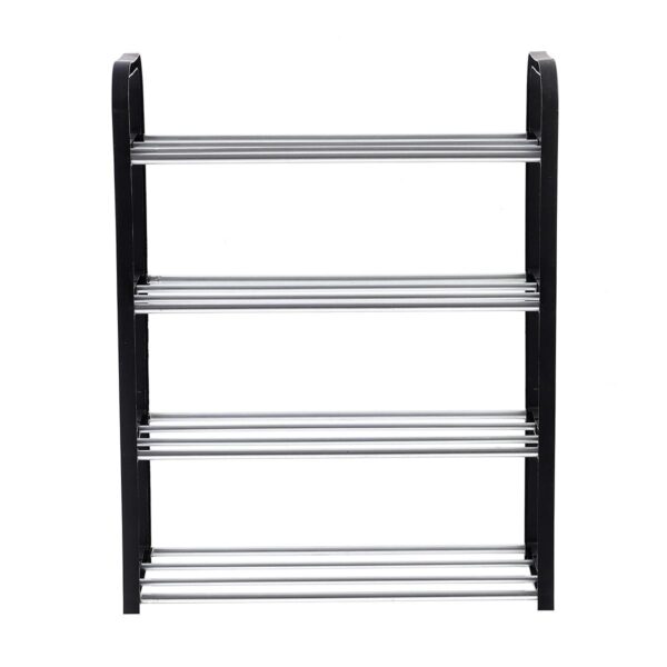 Raft Elegant pentru depozitare Pantofi sau Pantaloni, cu traverse metalice, 4 nivele, dimensiuni 58 x 42 x 18 cm - imagine 3