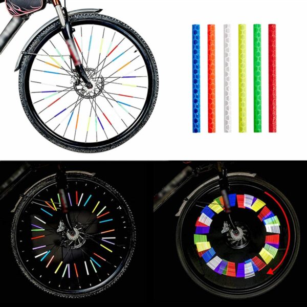 Set 12 ornamente din material reflectorizant pentru spite bicicleta, culoare verde - imagine 4