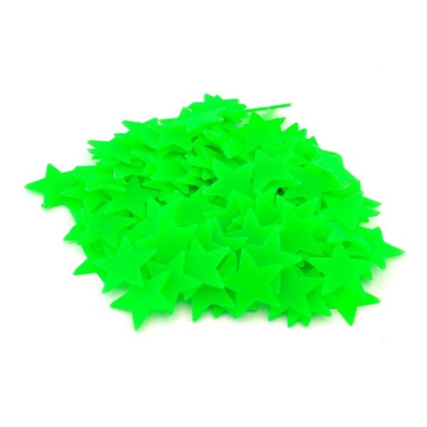 Set 100 stelute decorative Fluorescente care absorb lumina si stralucesc in intuneric - imagine 3