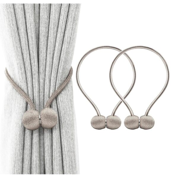 Bratara magnetica de prindere perdele/draperii, model BEIGE BALLS - imagine 3