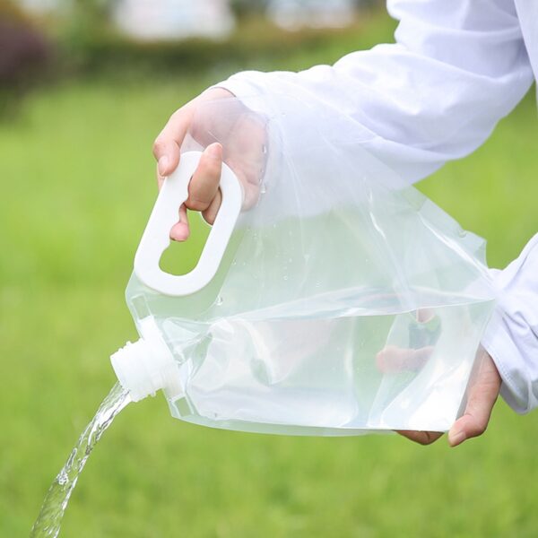 Canistra 10l reutilizabila, pliabila, etansa, transparenta, pentru apa potabila necesara in calatorii, camping, off-road, ATV - imagine 3