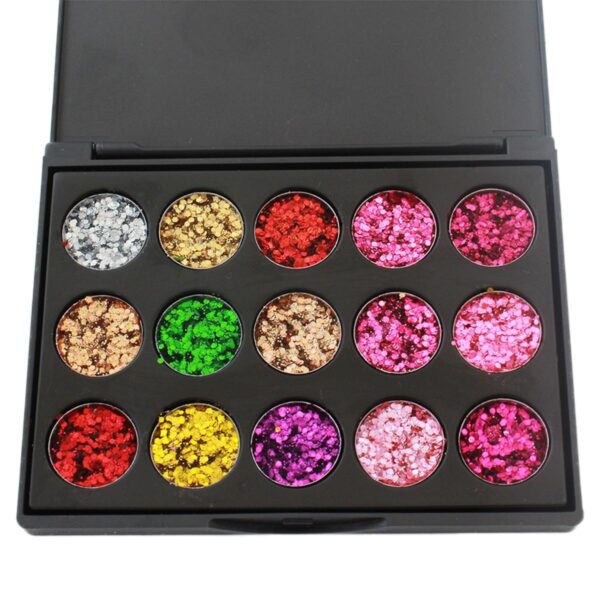 Set machiaj 15 culori stralucitoare cu efect de sclipici pentru ochi/pleoape - imagine 4