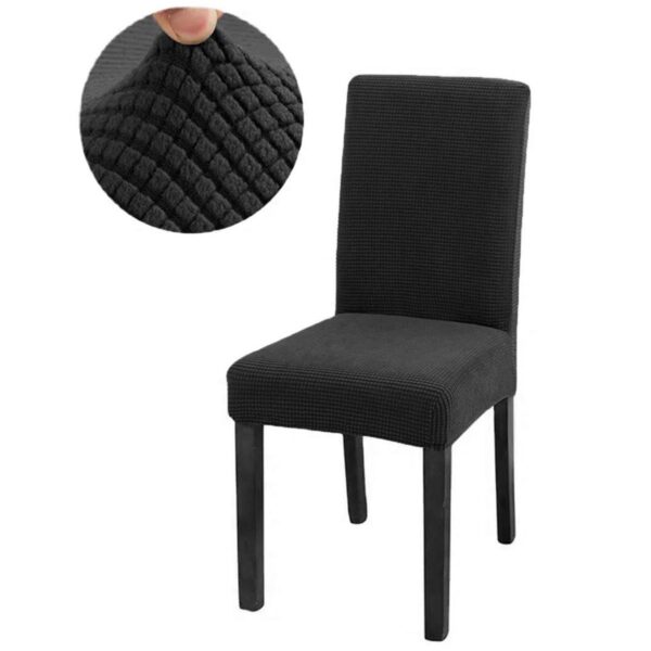 Husa universala pentru scaune clasice, model CATIFEA, culoare NEGRU - imagine 2