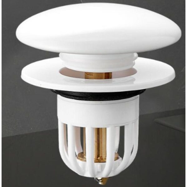 Dop scurgere chiuveta, universal, deschidere cu click, material oțel, diametru exterior 66 mm, culoare Alba - imagine 4