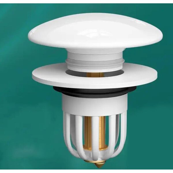 Dop scurgere chiuveta, universal, deschidere cu click, material oțel, diametru exterior 66 mm, culoare Alba - imagine 5