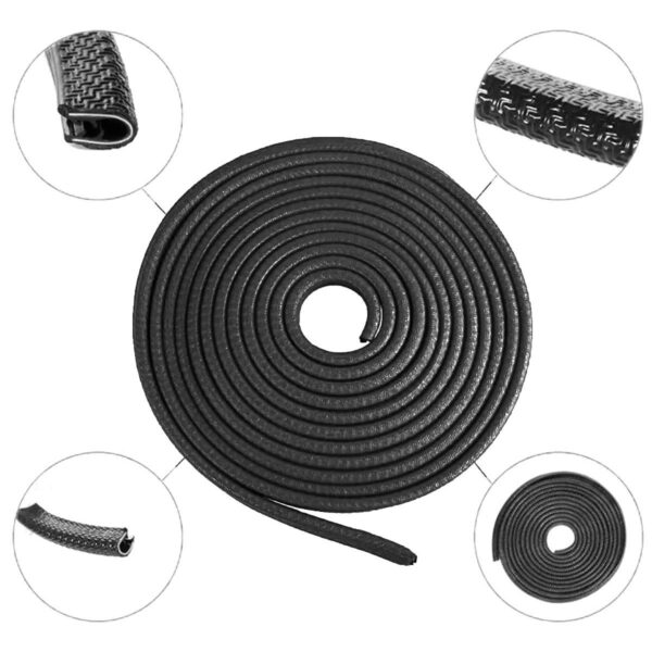 Banda flexibila pentru protectie contur portiere auto, profil "U", lungime 5m, culoare Neagra - imagine 5