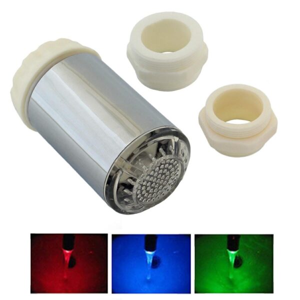 Cap robinet cu LED si senzor de temperatura, iluminare in 3 culori in functie de temperatura apei - imagine 2