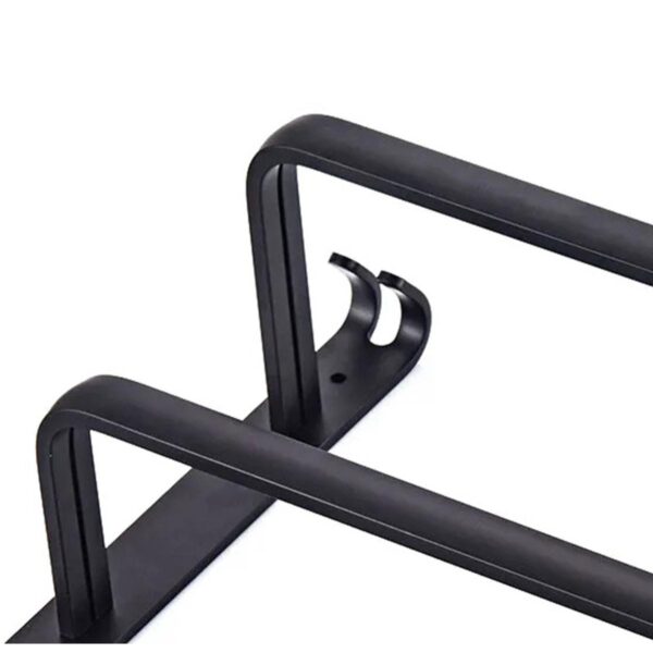 Suport de prosoape pentru baie tip "Mansarda" din aluminiu, lungime 50 cm, culoare Negru Mat - imagine 4