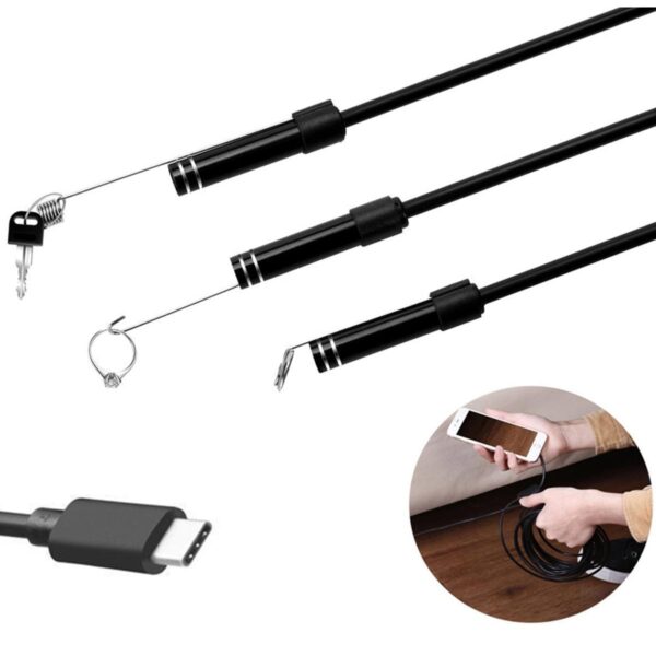 Camera endoscopica de inspectie, waterproof, 5,5mm, conectare Android/Windows prin USB-C, lungime cablu 5m - imagine 2