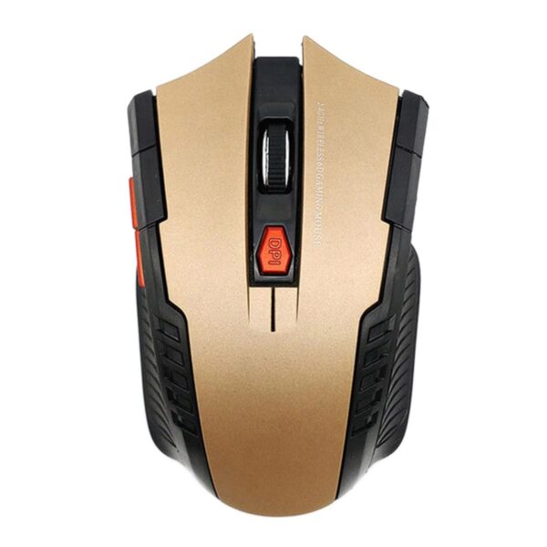 Mouse Optic Gaming Wireless, 1600 DPI, culoare Gold - imagine 2