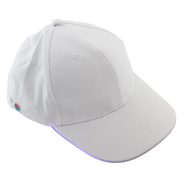 Sapca de tip baseball, cu cozoroc iluminat RGB, culoare Alba, marime universala, reglabila - imagine 2