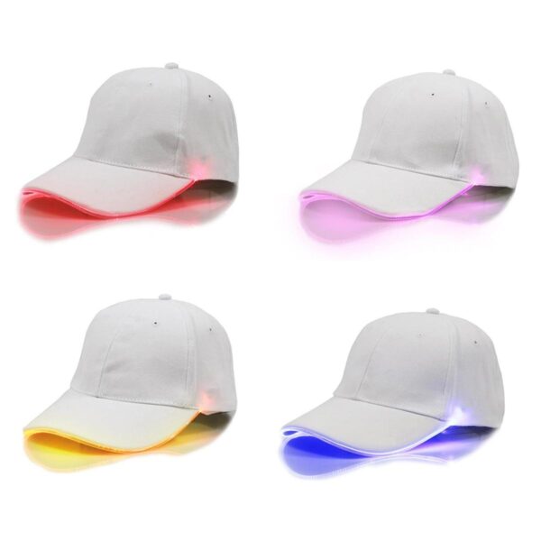 Sapca de tip baseball, cu cozoroc iluminat RGB, culoare Alba, marime universala, reglabila - imagine 4