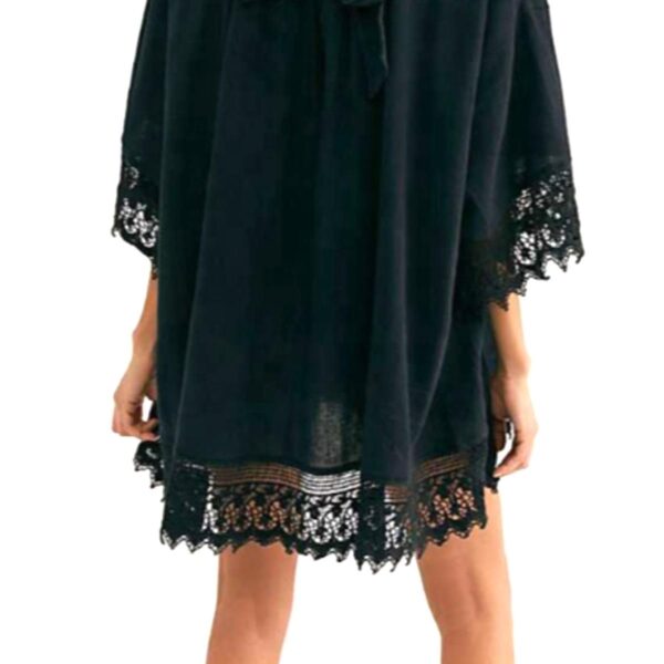 Tunica, Rochie de plaja aerisita, ușoara și delicata, culoare Neagra, dimensiune Universala - imagine 2