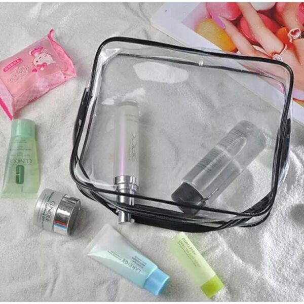 Set 3 organizatoare de cosmetice, transparente, ideale pentru calatorii - imagine 3
