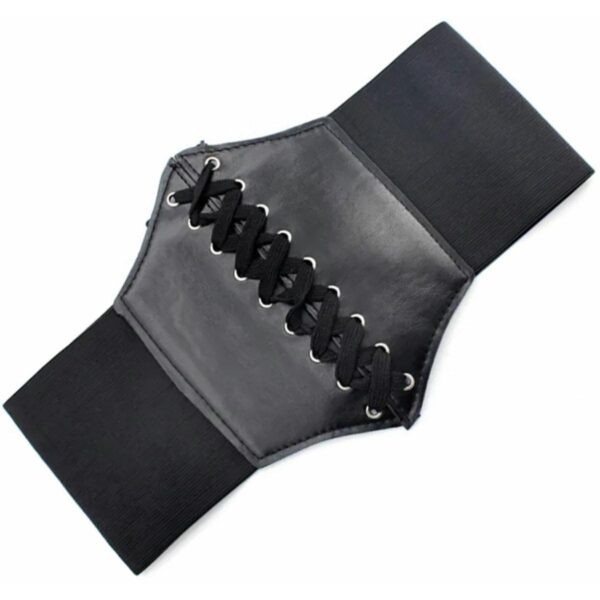 Curea Neagra de tip "corset" cu siret, pentru modelare talie, marime S - imagine 4