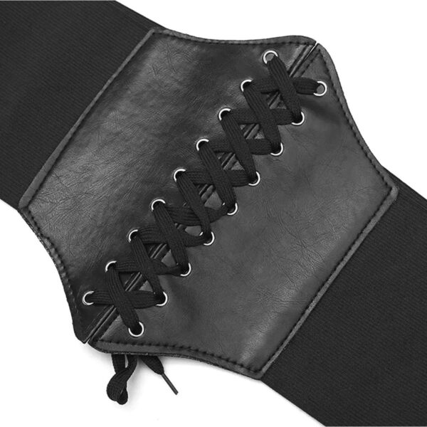 Curea Neagra de tip "corset" cu siret, pentru modelare talie, marime S - imagine 5