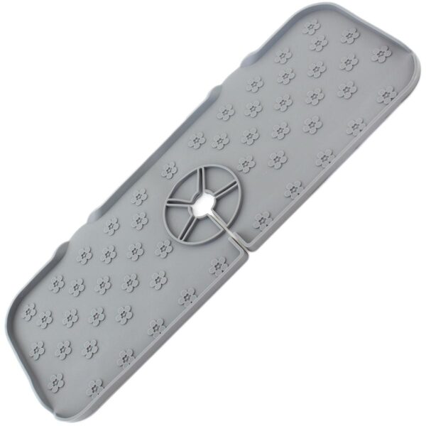 Covoras din silicon anti-picurator pentru lavoare, dimensiune 36,5 x 14 cm, culoare Gri - imagine 5