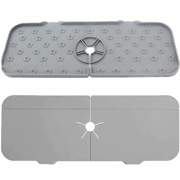 Covoras din silicon anti-picurator pentru lavoare, dimensiune 36,5 x 14 cm, culoare Gri - imagine 6